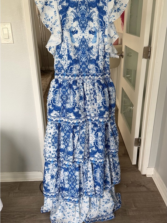 Beulah Dresses & Skirts - Beulah Blue and White Printed Maxi Dress